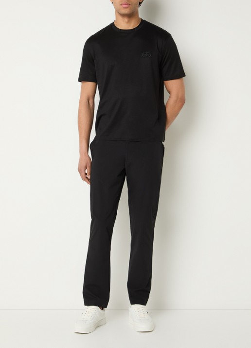 Armani T-shirt met logoborduring - voorkant 3 zwart