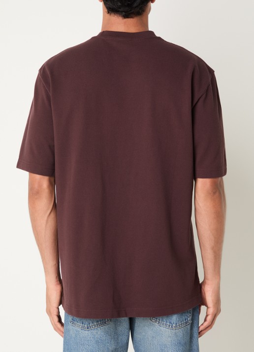 Armani T-shirt met logoborduring - achterkant 4 aubergine