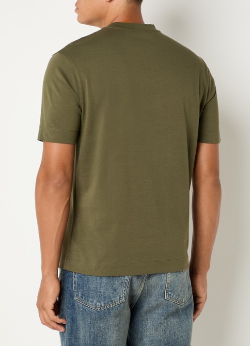 Armani T-shirt met logoborduring - achterkant 3 bronsgroen