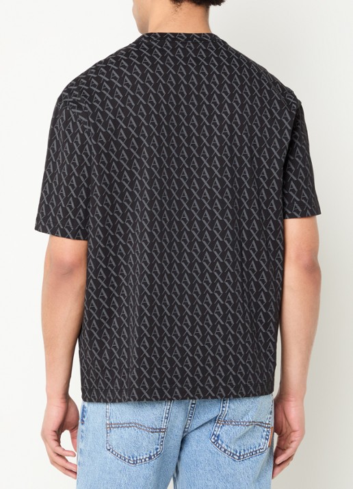 Armani T-shirt met logoprint - achterkant 3 zwart