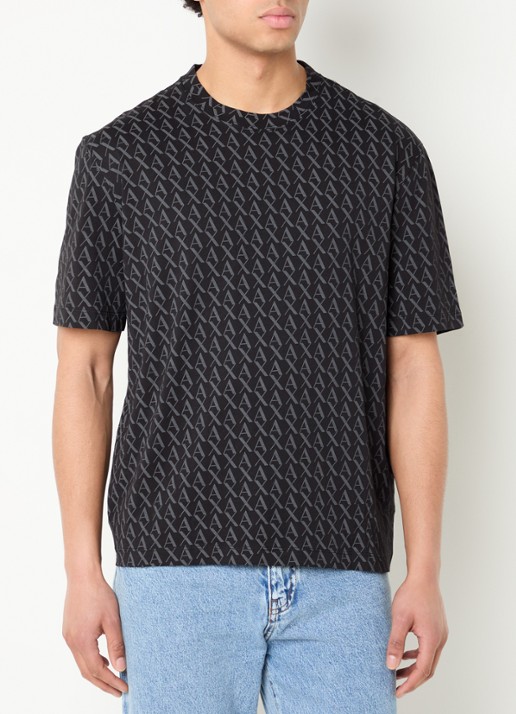 Armani T-shirt met logoprint - detail zwart
