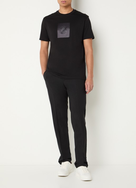 Armani T-shirt met logoprint - voorkant 2 black-uc001