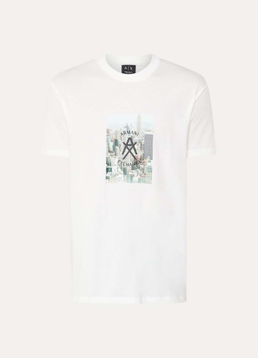 Armani T-shirt met logoprint - voorkant wit