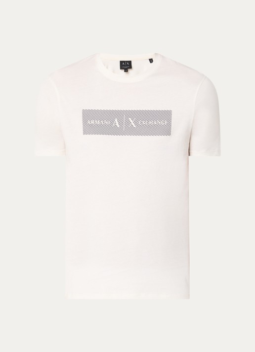 Armani T-shirt met logoprint - voorkant 2 gebroken wit