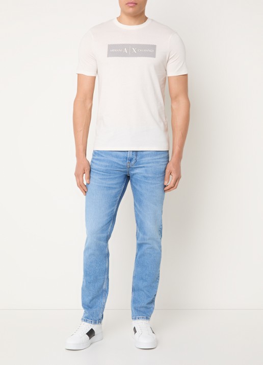 Armani T-shirt met logoprint - voorkant 3 gebroken wit