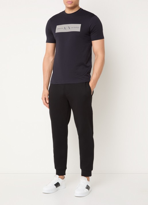 Armani T-shirt met logoprint - voorkant 4 donkerblauw