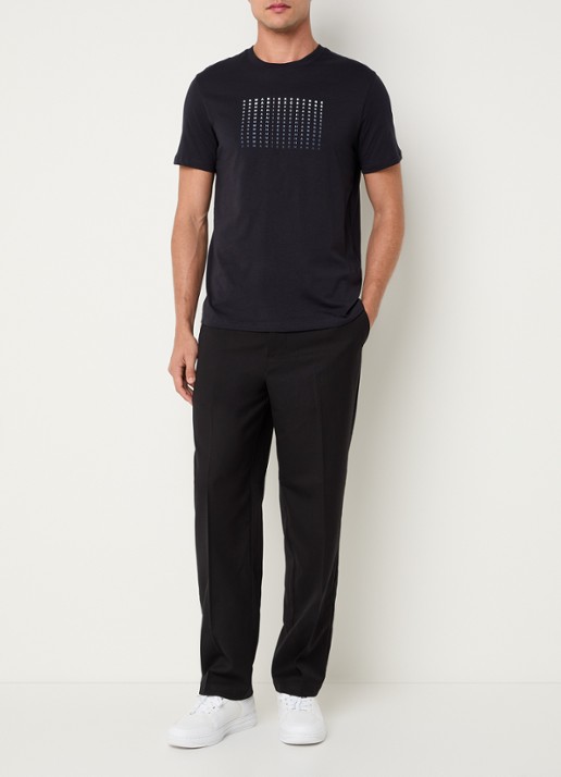 Armani T-shirt met logoprint - voorkant 4 donkerblauw