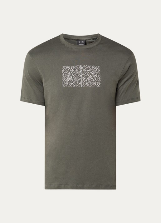 Armani T-shirt met logoprint - voorkant groen