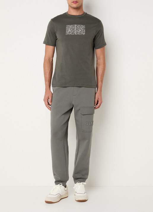 Armani T-shirt met logoprint - voorkant 2 groen