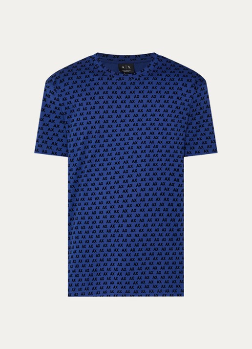 Armani T-shirt met logoprint - voorkant 3 kobaltblauw