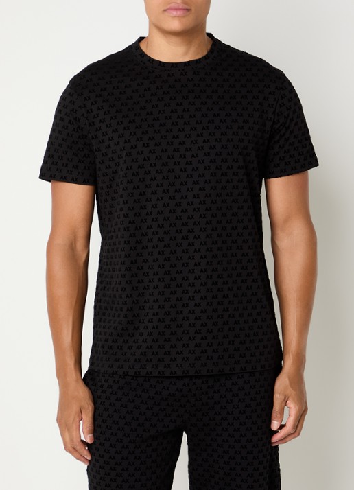 Armani T-shirt met logoprint - detail 3 zwart