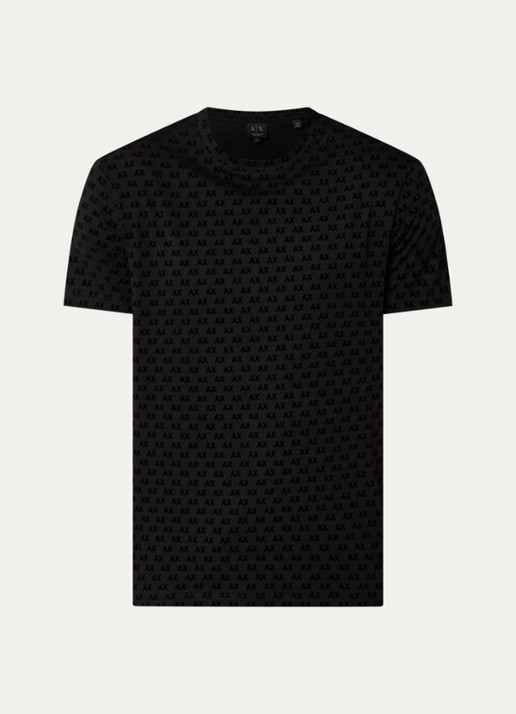 Armani T-shirt met logoprint - voorkant zwart