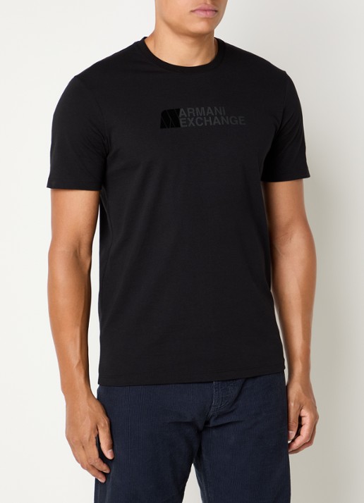 Armani T-shirt met logoprint - detail 4 zwart
