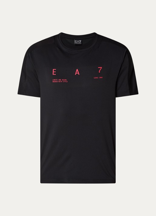 Armani T-shirt met logoprint - voorkant zwart