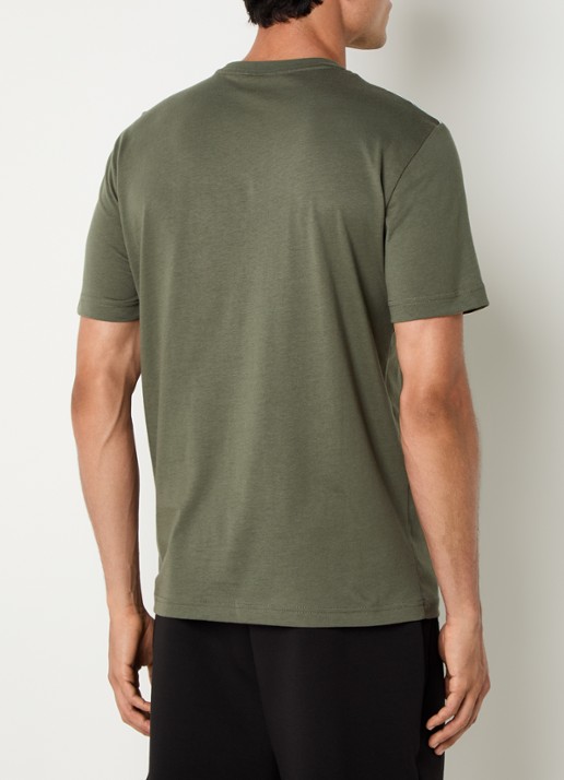 Armani T-shirt met logoprint - achterkant 2 legergroen