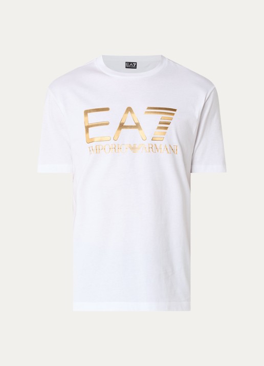 Armani T-shirt met logoprint - voorkant wit