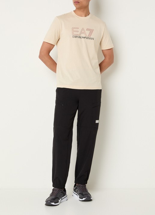 Armani T-shirt met logoprint - voorkant 2 creme