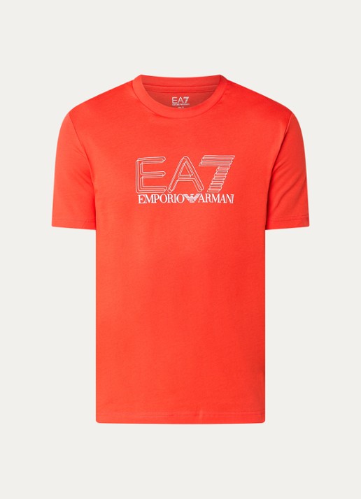 Armani T-shirt met logoprint - voorkant 3 rood