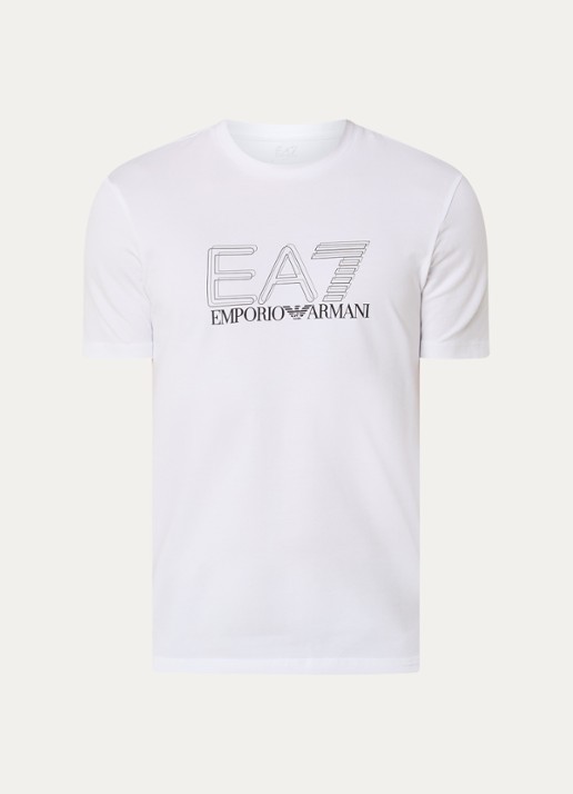 Armani T-shirt met logoprint - voorkant 2 wit