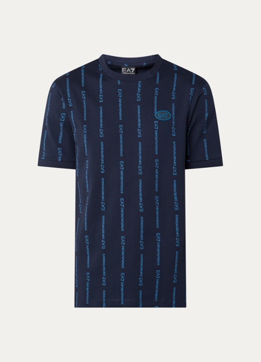 Armani T-shirt met logoprint - voorkant 2 indigo