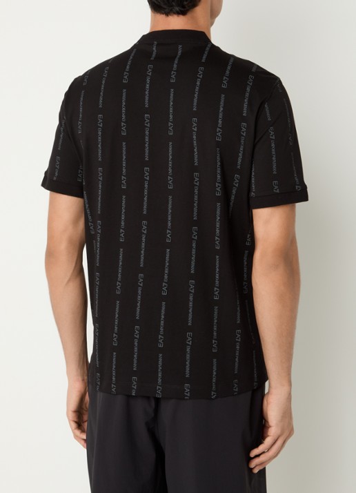 Armani T-shirt met logoprint - achterkant 3 zwart