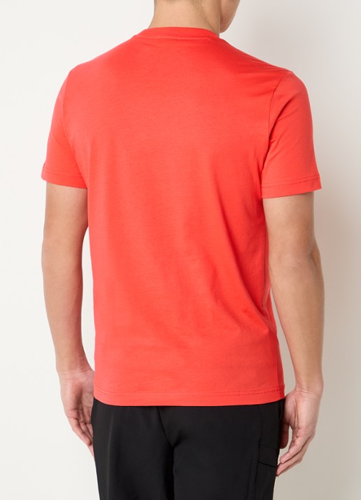 Armani T-shirt met logoprint - achterkant 3 koraalrood