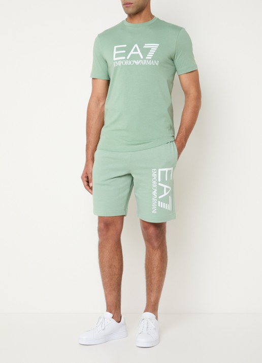 Armani T-shirt met logoprint - voorkant 3 lindegroen