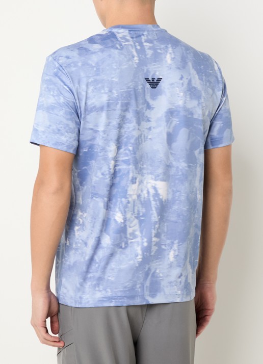 Armani T-shirt met logoprint - achterkant 4 lichtblauw