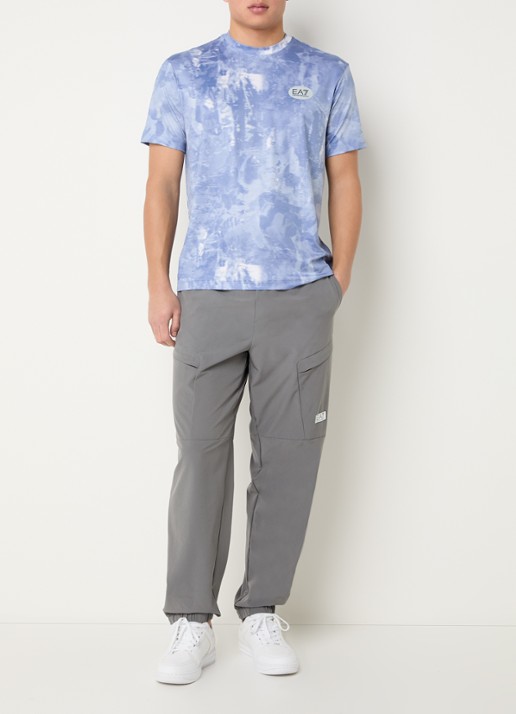 Armani T-shirt met logoprint - voorkant 3 lichtblauw