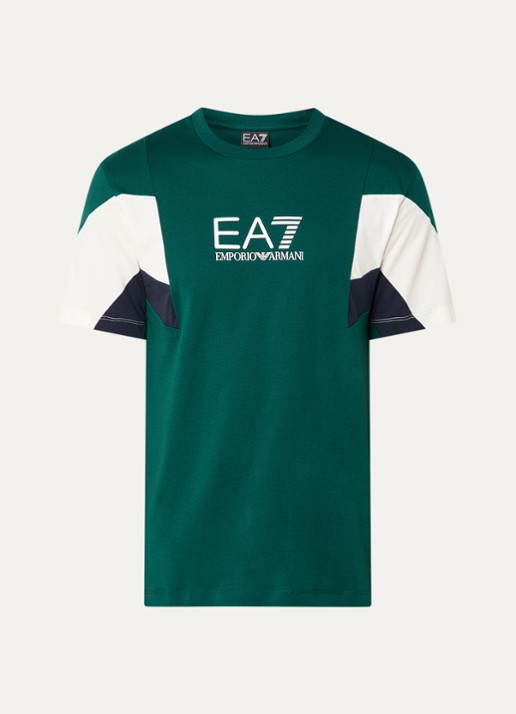Armani T-shirt met logoprint - voorkant groen