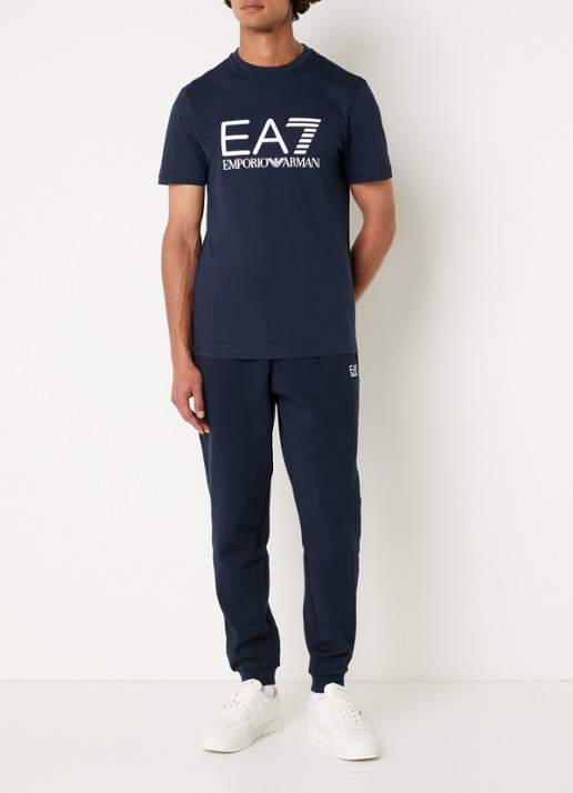 Armani T-shirt met logoprint - voorkant 3 donkerblauw