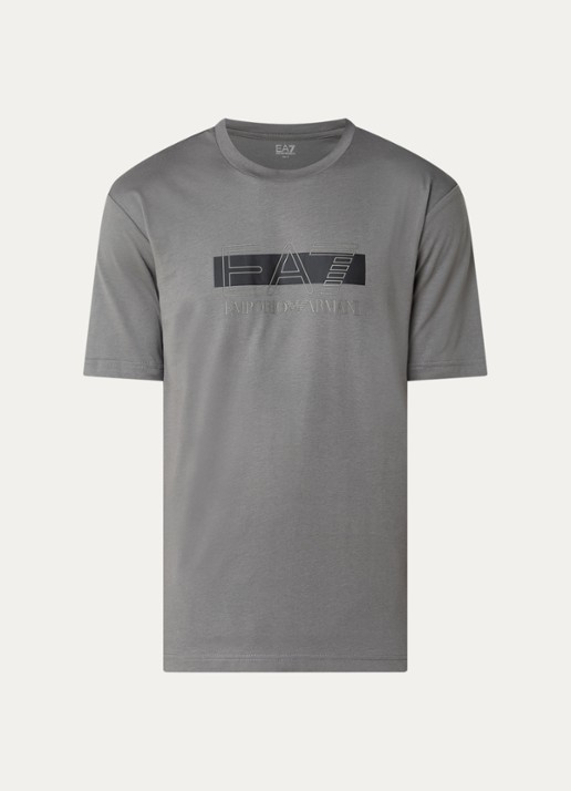 Armani T-shirt met logoprint - voorkant 2 olijfgroen