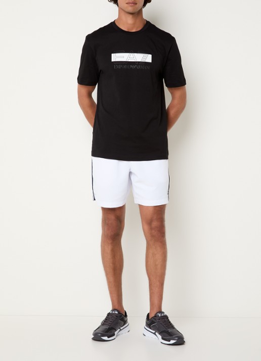 Armani T-shirt met logoprint - voorkant 4 zwart