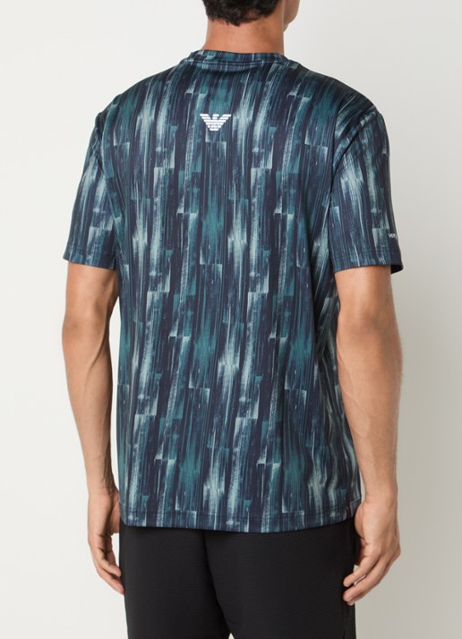 Armani T-shirt met logoprint - achterkant zeegroen
