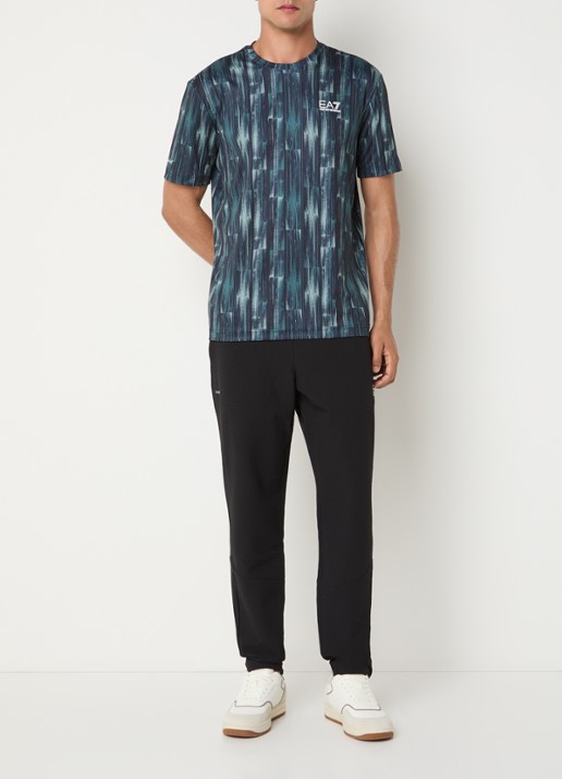 Armani T-shirt met logoprint - voorkant 3 zeegroen