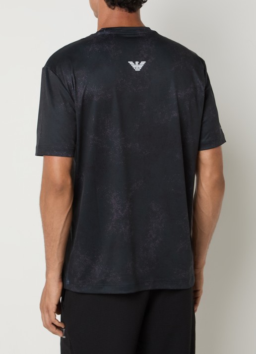Armani T-shirt met logoprint - achterkant zwart