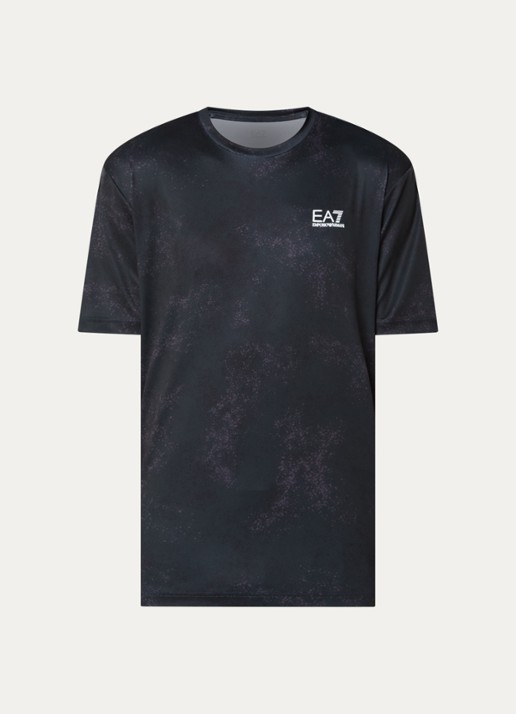 Armani T-shirt met logoprint - voorkant 3 zwart
