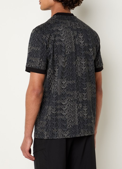 Armani T-shirt met logoprint - achterkant zwart