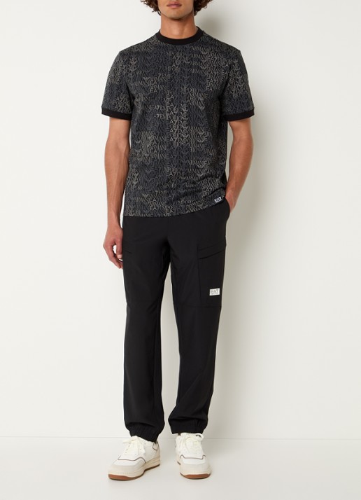 Armani T-shirt met logoprint - voorkant 3 zwart