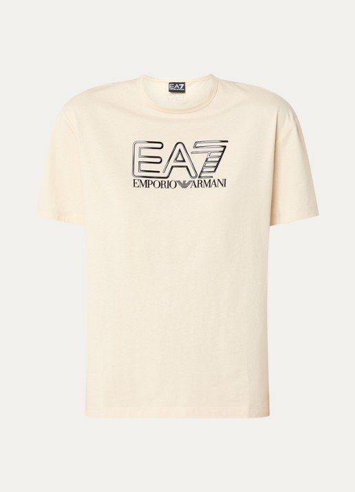 Armani T-shirt met logoprint - voorkant 2 beige