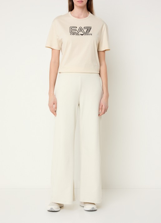 Armani T-shirt met logoprint - voorkant 3 beige