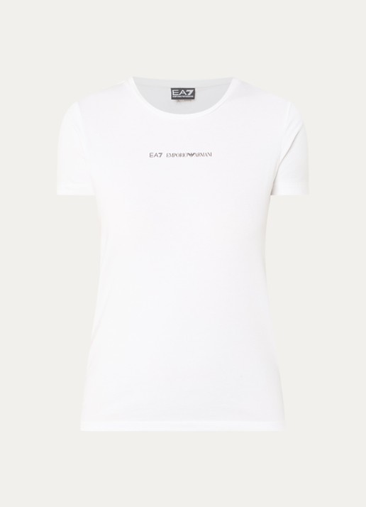 Armani T-shirt met logoprint - voorkant 2 wit
