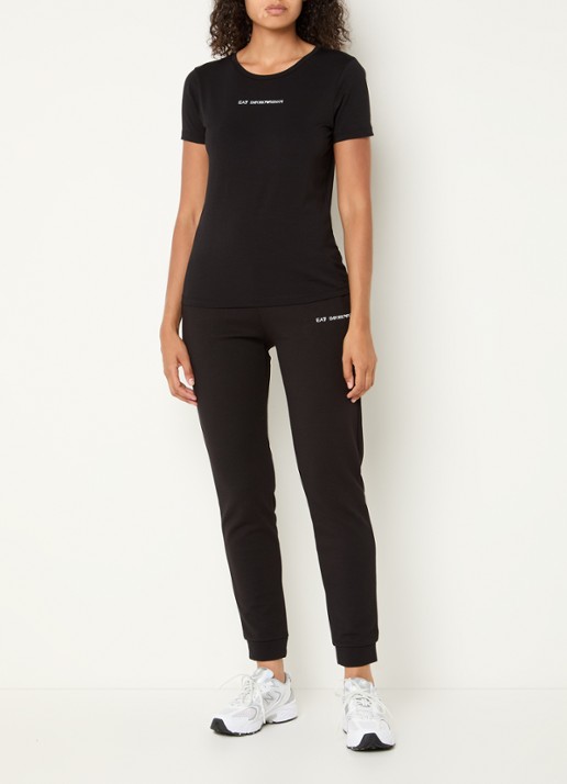 Armani T-shirt met logoprint - voorkant 3 zwart