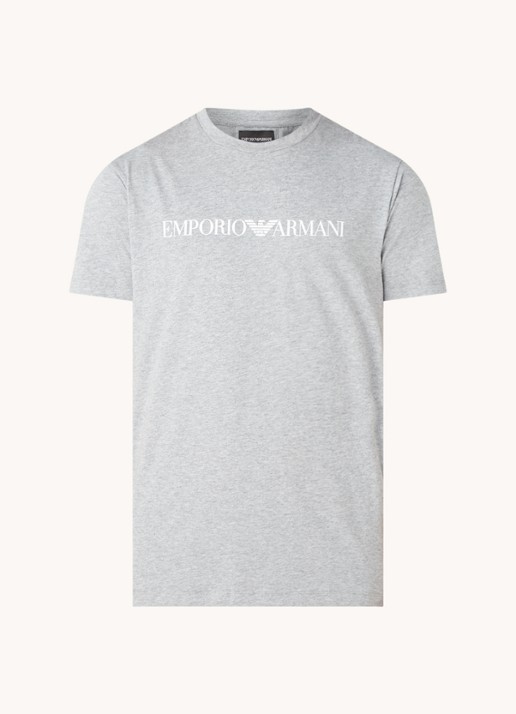 Armani T-shirt met logoprint - voorkant 2 grijs