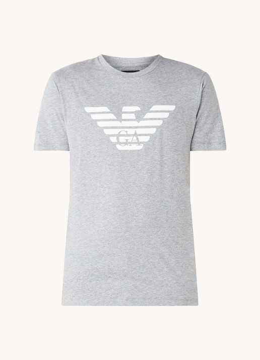 Armani T-shirt met logoprint - voorkant 3 grijsmele