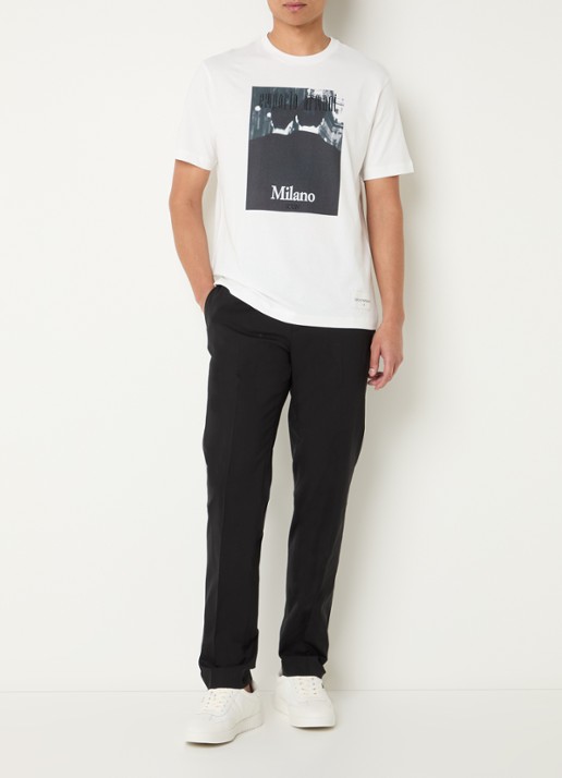 Armani T-shirt met logoprint - voorkant 2 wit