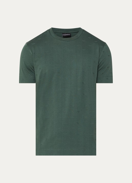 Armani T-shirt met logoprint - voorkant groen