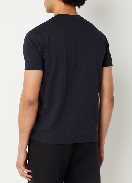 Armani T-shirt met logoprint - achterkant donkerblauw