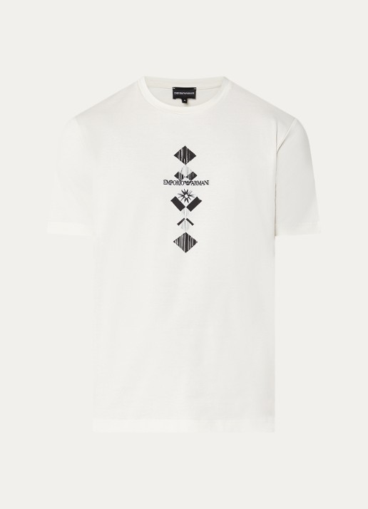 Armani T-shirt met logoprint - voorkant wit