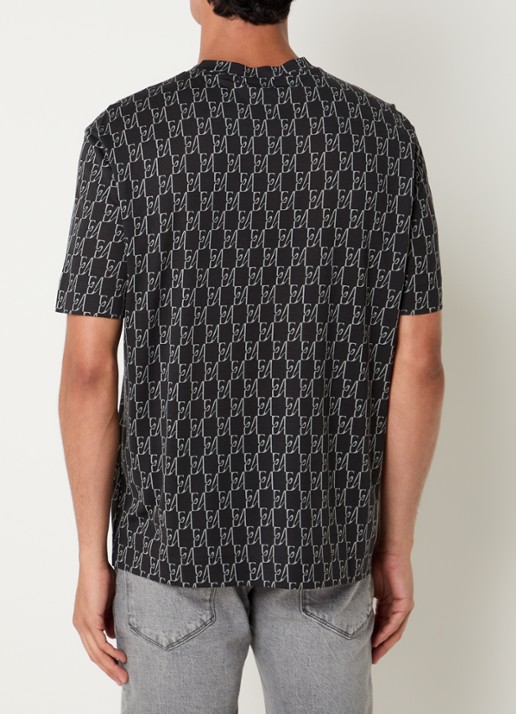Armani T-shirt met logoprint - achterkant 4 donkerblauw